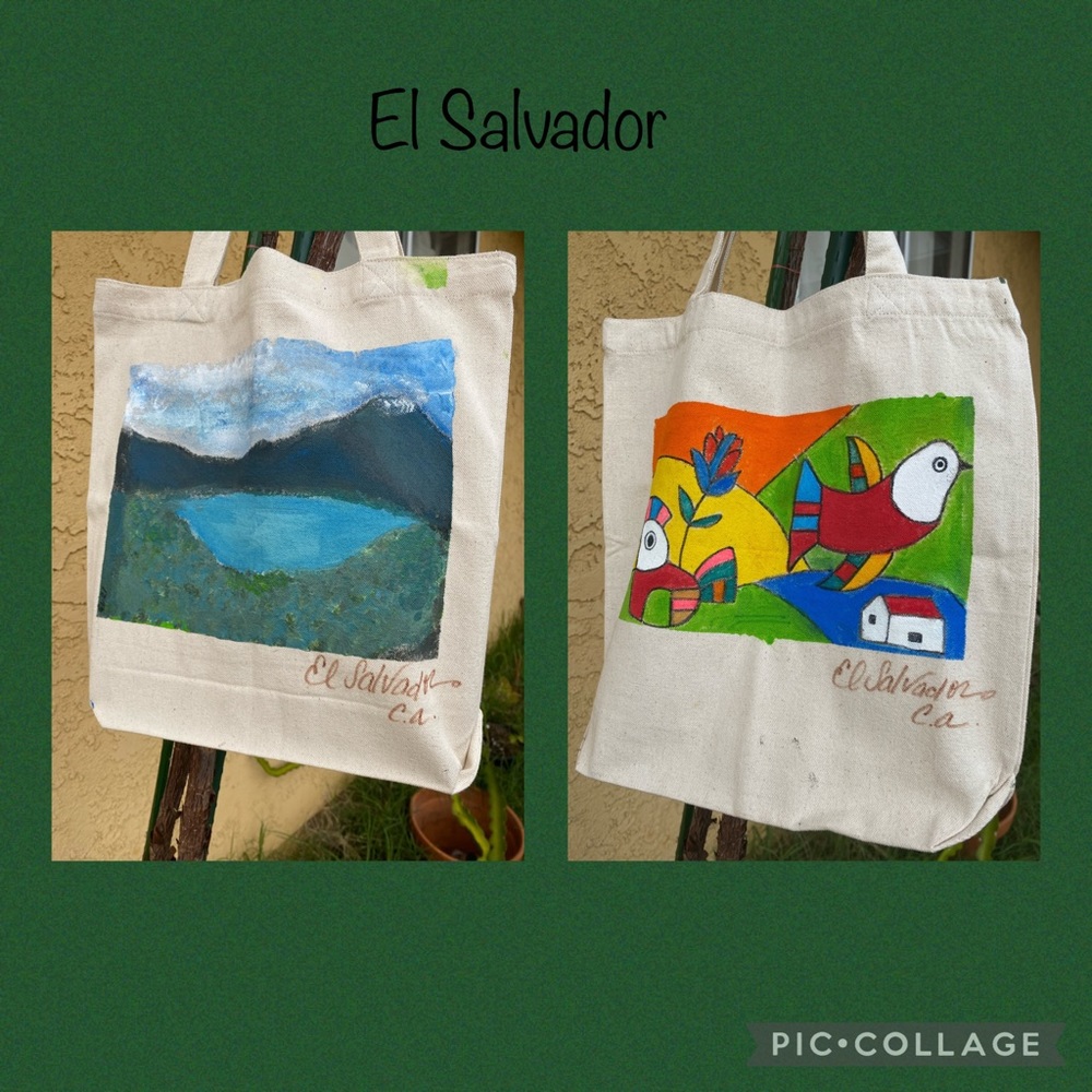 Hand painted Small tote bags